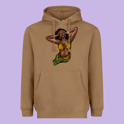 Black Woman Heavyweight Hoodie Designed By Howdyjamesfarm