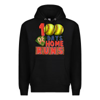 Black 100 days of home runs softball Premium Hoodie - CowGirlArtShop