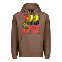 Chestnut 100 days of home runs softball Premium Hoodie - CowGirlArtShop
