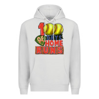 Dove Grey 100 days of home runs softball Premium Hoodie - CowGirlArtShop