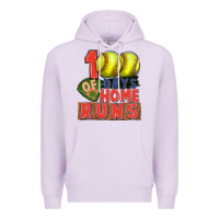Lilac 100 days of home runs softball Premium Hoodie - CowGirlArtShop