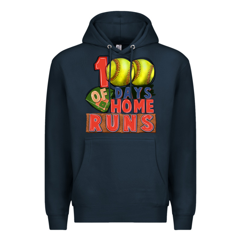 100 Days Of Home Runs Softball Premium Hoodie by CowGirlArtShop | Teevron
