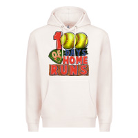 Pale Pink 100 days of home runs softball Premium Hoodie - CowGirlArtShop
