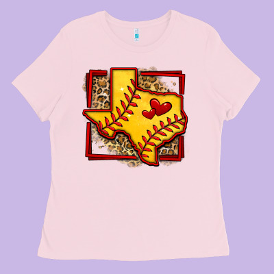 Leopard Softball Texas Map Ladies Tee Designed By Jasminsmagicworld