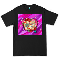 Black valentines day playing cards and pearl watercolor Premium Tee - AdoDesignShop