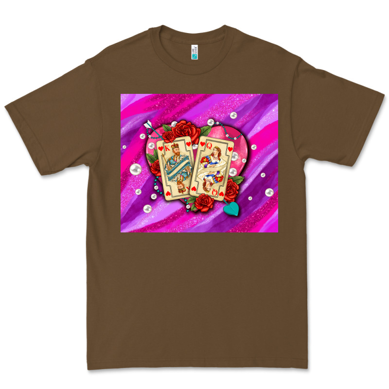 Valentines Day Playing Cards And Pearl Watercolor Premium Tee by AdoDesignShop | Teevron