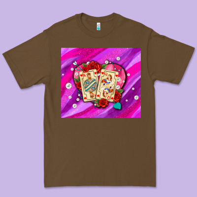 Valentines Day Playing Cards And Pearl Watercolor Premium Tee Designed By Adodesignshop