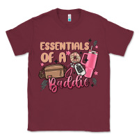 Burgundy essentials of a baddie Classic Tee - MaliasSmallBusiness