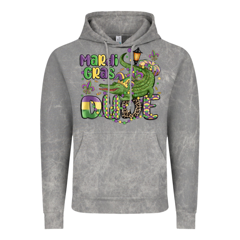 Mardi Gras Dude Alligator Vintage Hoodie by MaliasSmallBusiness | Teevron