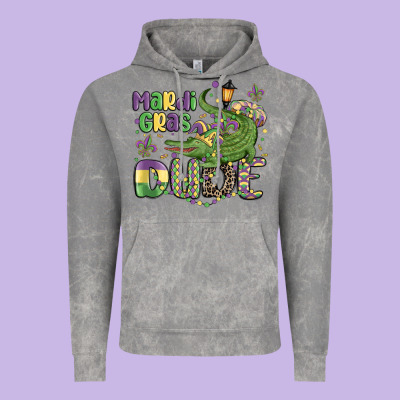 Mardi Gras Dude Alligator Vintage Hoodie Designed By Maliassmallbusiness