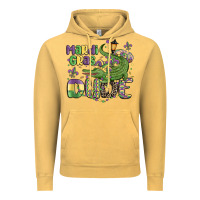 Vintage Mustard mardi gras dude alligator Vintage Hoodie - MaliasSmallBusiness