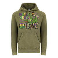 Vintage Olive mardi gras dude alligator Vintage Hoodie - MaliasSmallBusiness