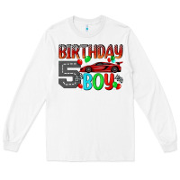 White birthday boy 5 Long Sleeve Tee - BundleAndBundleShop