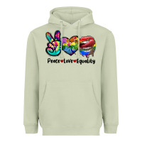 Matcha Peace love equality LGBT+ Heavyweight Hoodie - CowGirlArtShop