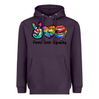 Plum Peace love equality LGBT+ Heavyweight Hoodie - CowGirlArtShop