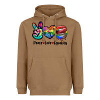 Toasted Coconut Peace love equality LGBT+ Heavyweight Hoodie - CowGirlArtShop