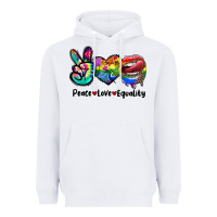 White Peace love equality LGBT+ Heavyweight Hoodie - CowGirlArtShop