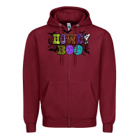 Burgundy Halloween howdy boo Zipper Hoodie - NancyCooperArtShop