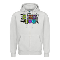 Dove Grey Halloween howdy boo Zipper Hoodie - NancyCooperArtShop