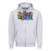 Heather Grey Halloween howdy boo Zipper Hoodie - NancyCooperArtShop