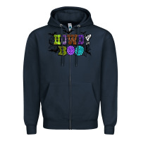 Navy Halloween howdy boo Zipper Hoodie - NancyCooperArtShop