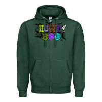 Sports Green Halloween howdy boo Zipper Hoodie - NancyCooperArtShop