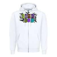 White Halloween howdy boo Zipper Hoodie - NancyCooperArtShop
