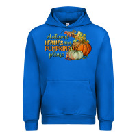 Cobalt autumn leaves and pumpkins please Urban Hoodie - BundleAndBundleShop