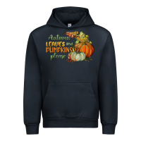 Navy autumn leaves and pumpkins please Urban Hoodie - BundleAndBundleShop