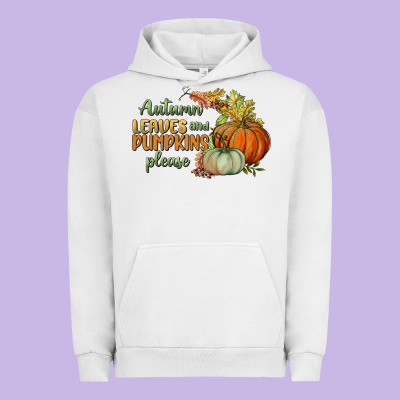 Autumn Leaves And Pumpkins Please Urban Hoodie Designed By Bundleandbundleshop