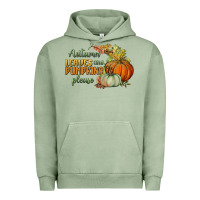 Pigment Oil Green autumn leaves and pumpkins please Urban Hoodie - BundleAndBundleShop