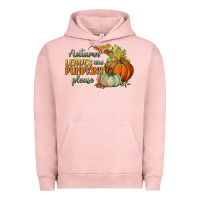 Pigment Salmon autumn leaves and pumpkins please Urban Hoodie - BundleAndBundleShop