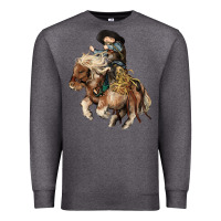 Charcoal Heather Midilli little Cowboy kid rodeo Premium Sweatshirt - HowdyJamesFarm