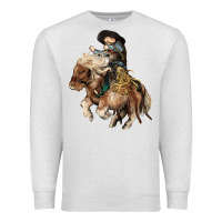 Oatmeal Heather Midilli little Cowboy kid rodeo Premium Sweatshirt - HowdyJamesFarm