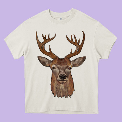 Deer Heavy Core Tee Designed By Jahusdesignshop