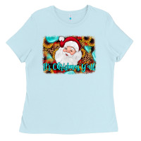 Baby Blue it's Christmas y'all background Ladies Tee - JahusDesignShop