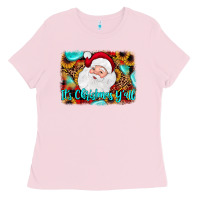 Bubblegum Pink it's Christmas y'all background Ladies Tee - JahusDesignShop
