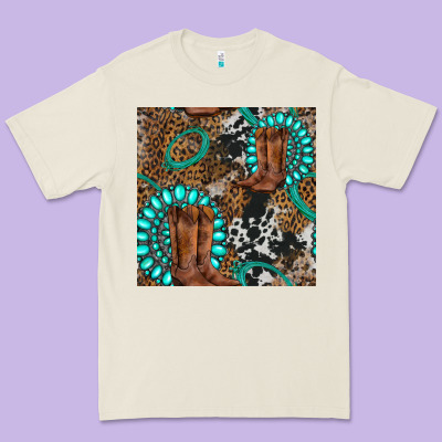 Cowboy Boot And Gemstone Premium Tee Designed By Bundleandbundleshop