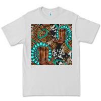 Dove Grey cowboy boot and gemstone Premium Tee - BundleAndBundleShop