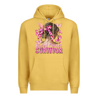 Antique Gold breast cancer survivor messy bun Premium Hoodie - CowGirlArtShop