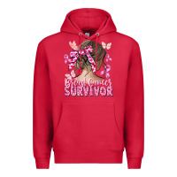 Cardinal breast cancer survivor messy bun Premium Hoodie - CowGirlArtShop