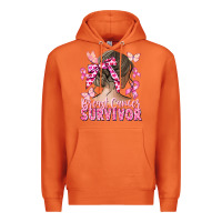 Carrot breast cancer survivor messy bun Premium Hoodie - CowGirlArtShop