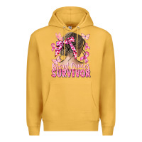 Mustard breast cancer survivor messy bun Premium Hoodie - CowGirlArtShop