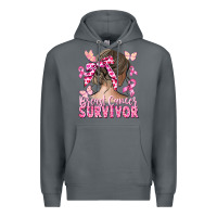 Rock breast cancer survivor messy bun Premium Hoodie - CowGirlArtShop