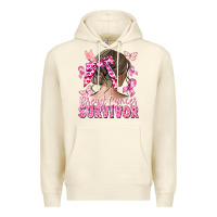Sandshell breast cancer survivor messy bun Premium Hoodie - CowGirlArtShop