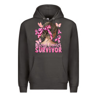 Smoke breast cancer survivor messy bun Premium Hoodie - CowGirlArtShop