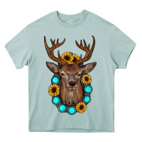 Deer Gemstone Sunflower Heavy Core Tee | Teevron