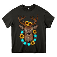 Asphalt deer gemstone sunflower Heavy Core Tee - JahusDesignShop