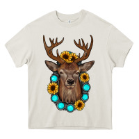 Cream deer gemstone sunflower Heavy Core Tee - JahusDesignShop
