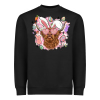 Black highland heifer easter Heavyweight Sweatshirt - LillyAllenDesigns